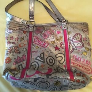 Coach Shoulder Bag Multi-Color Used